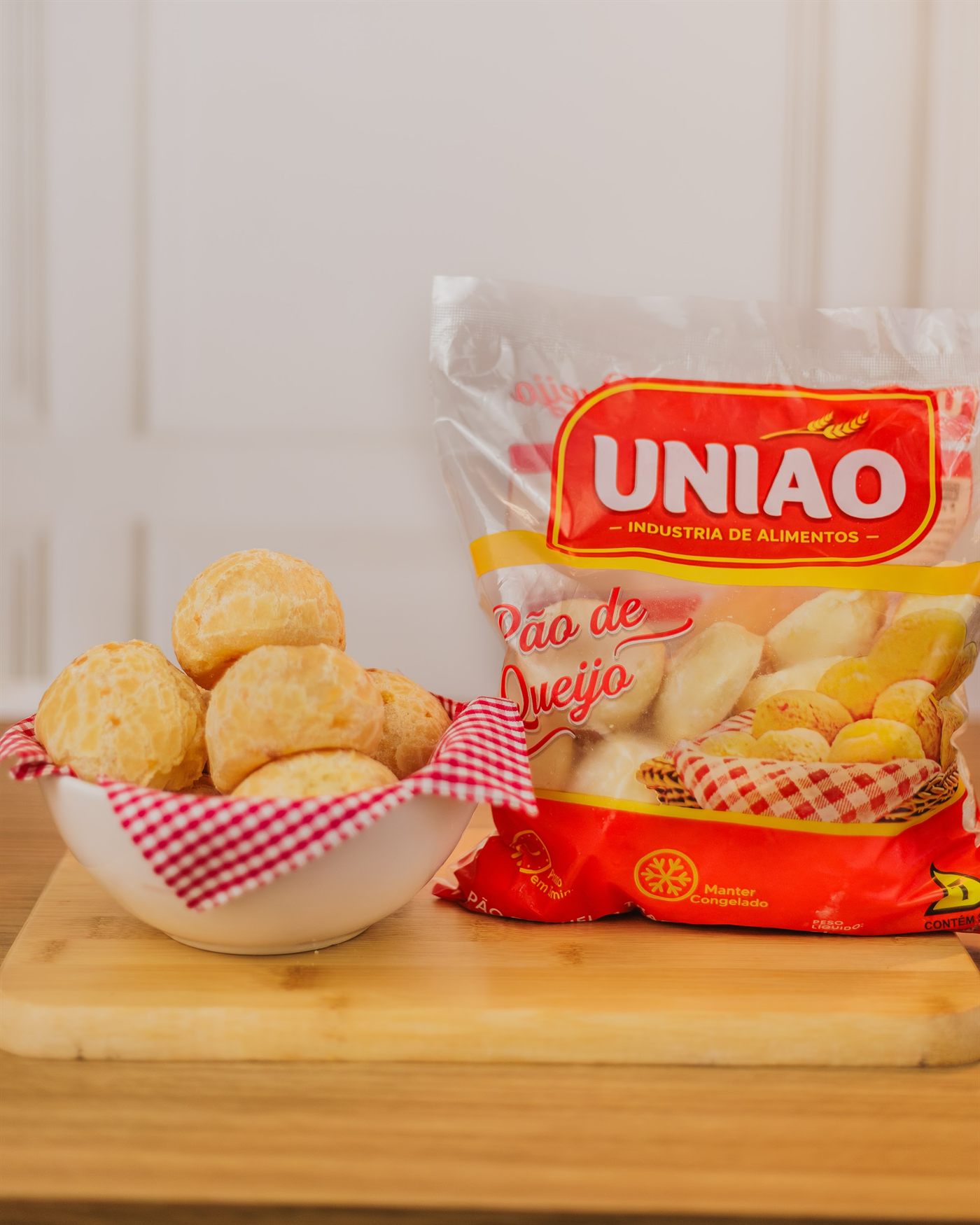 Cesta de produtos União com embalagem da marca